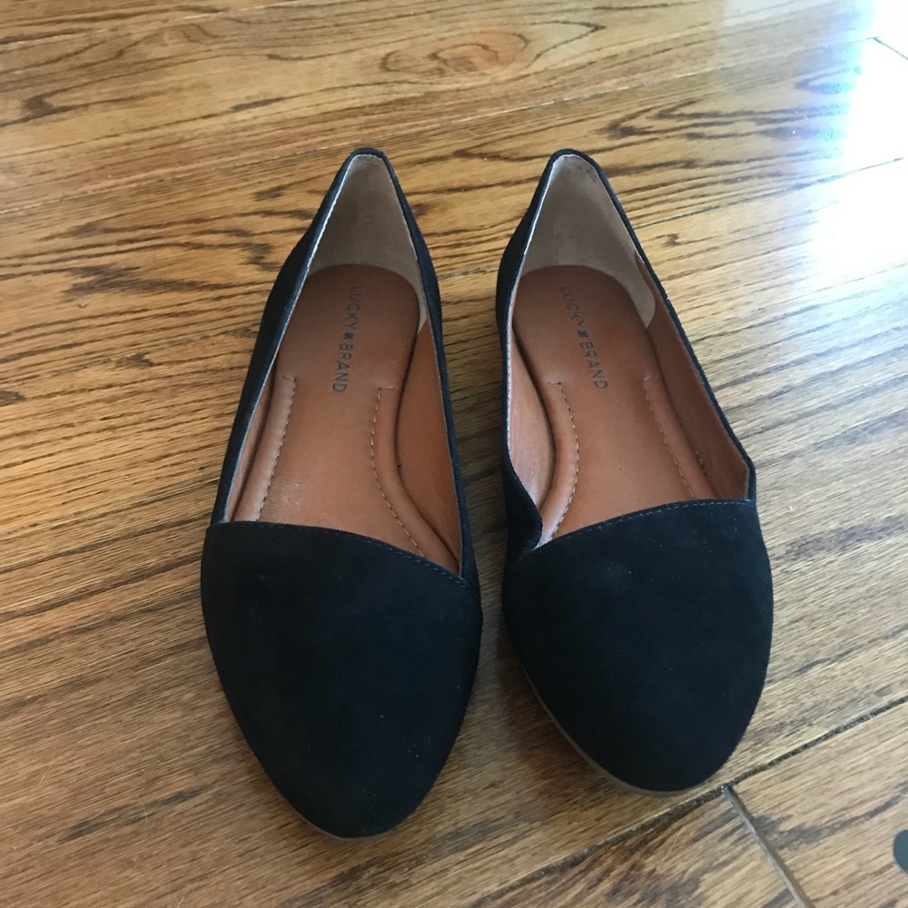 Lucky Brand Black Suede Archh Flats